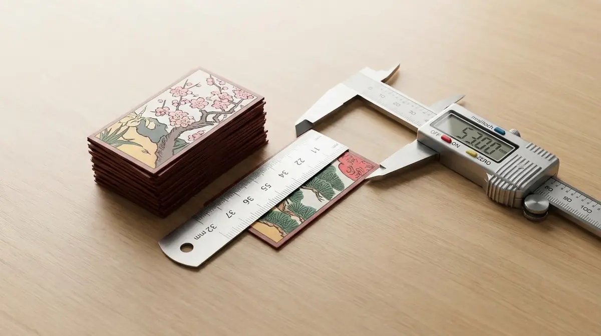 花札サイズの結論|縦53mm×横32mmが標準寸法