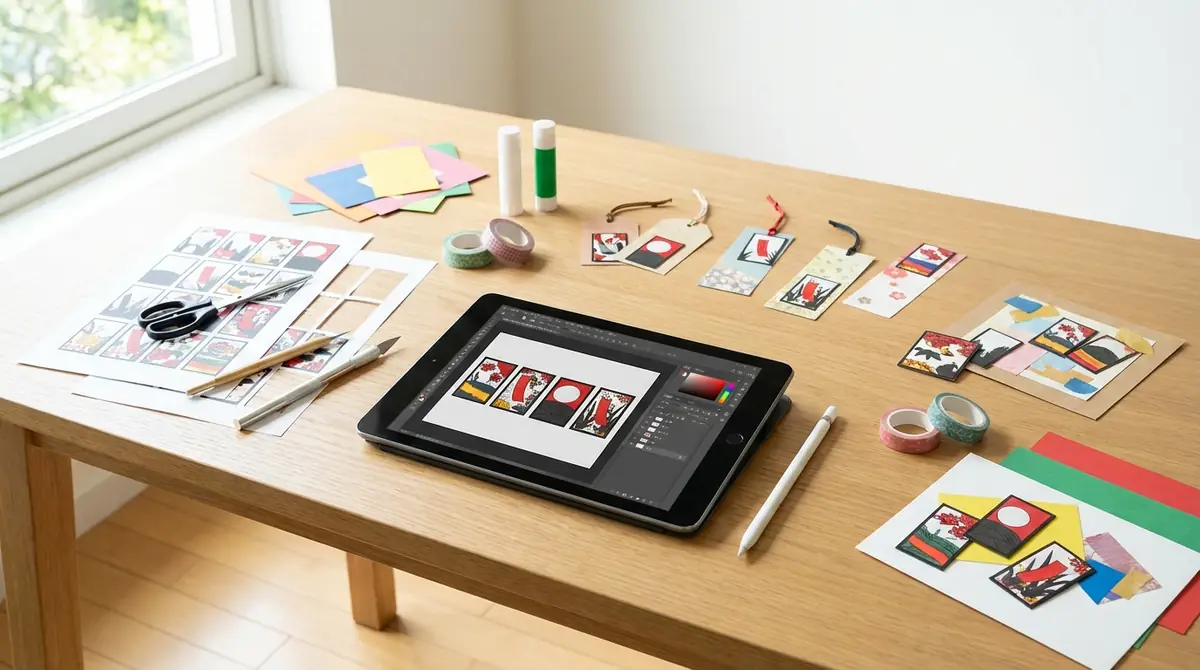 ダウンロードした花札素材の簡単アレンジ術