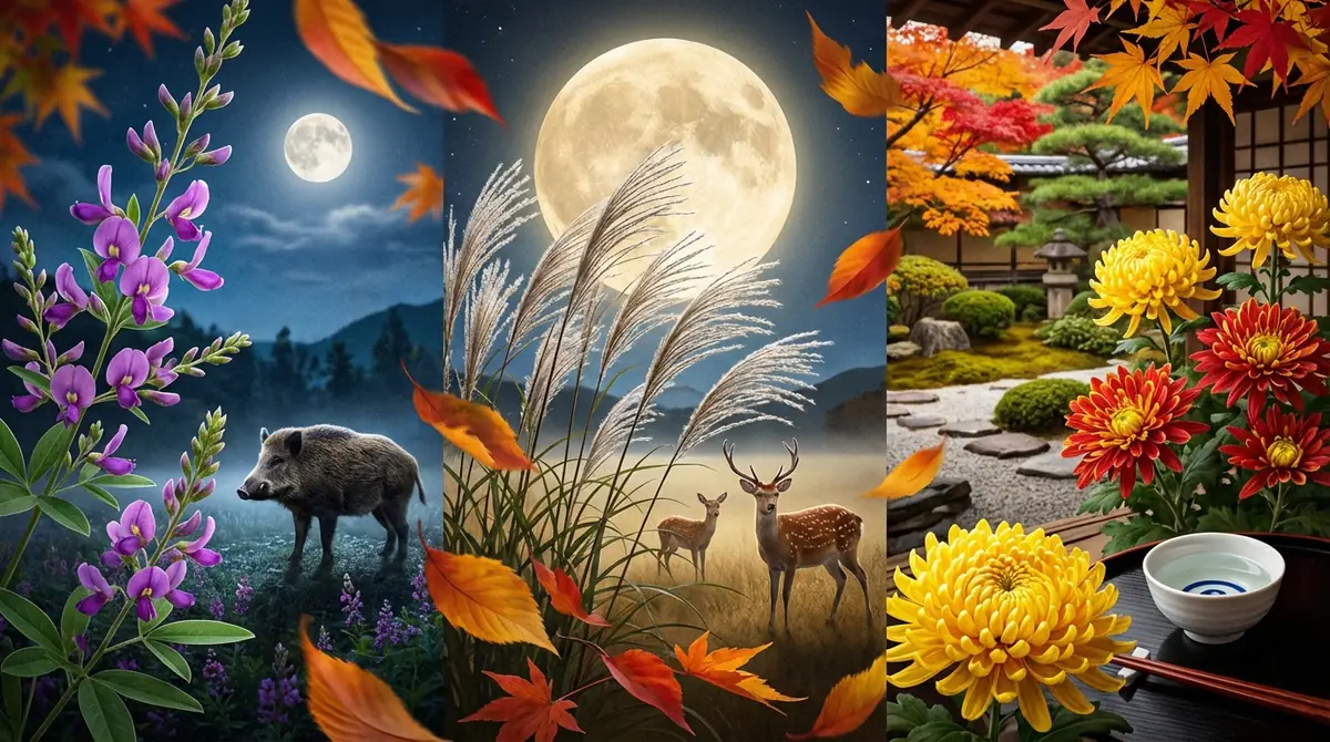 【秋】7月〜9月の花札｜萩・芒・菊の季節と意味