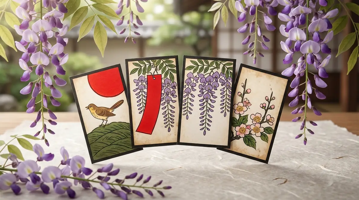 花札4月「藤」の絵柄を1枚ずつ詳しく解説