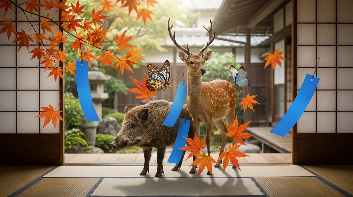 花札10月が関わる役｜猪鹿蝶・青短の作り方