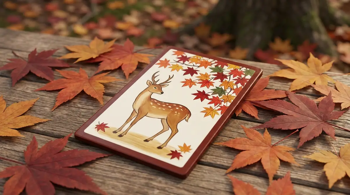 【結論】花札の鹿は10月の10点札|紅葉とセットで描かれるタネ札
