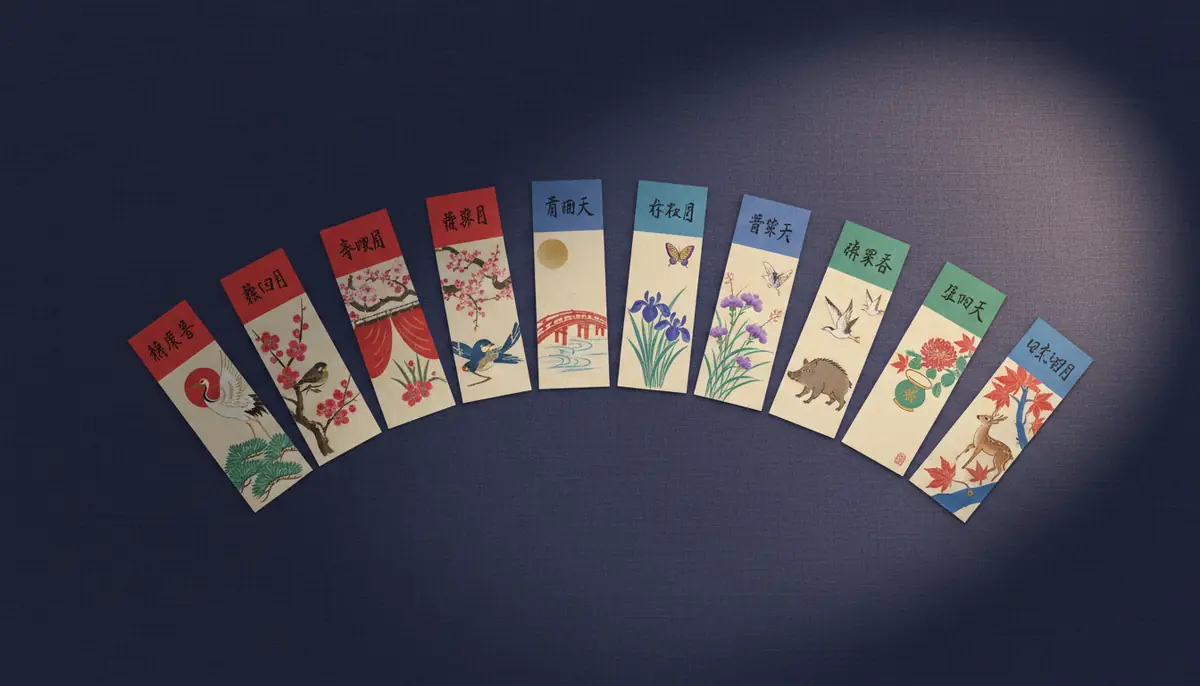 【全10枚】花札の短冊札を月別に完全解説